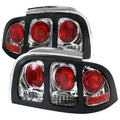 1994-1998 Ford Mustang SN95 Tail Lights (Chrome Housing / Clear Lens)