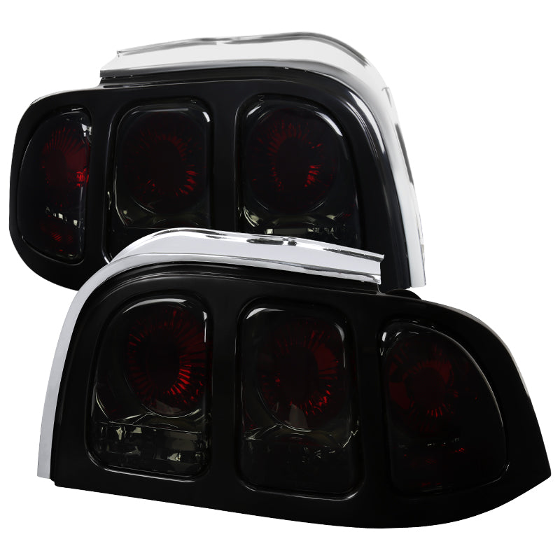 1994-1998 Ford Mustang SN95 Tail Lights (Chrome Housing / Smoked Lens)