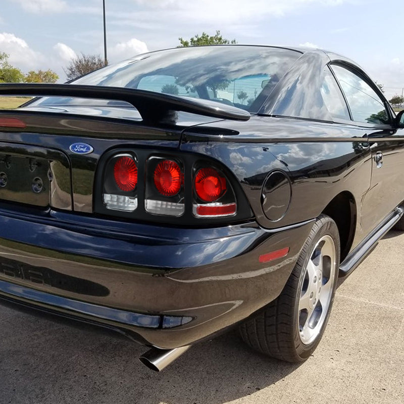 1994-1998 Ford Mustang SN95 Tail Lights (Matte Black Housing / Clear Lens)