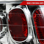 1999-2004 Ford Mustang New Edge Tail Lights (Chrome Housing / Clear Lens)