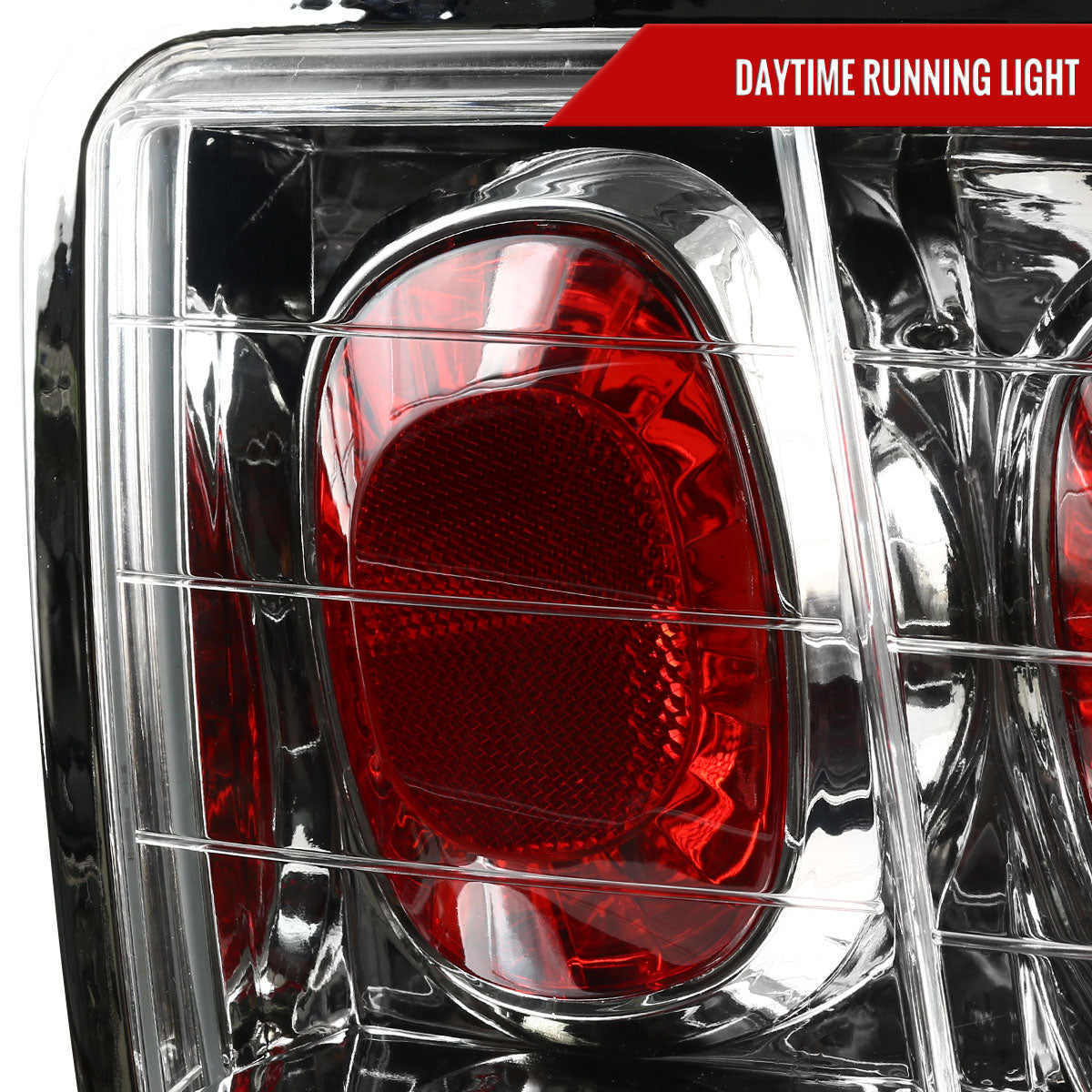 1999-2004 Ford Mustang New Edge Tail Lights (Chrome Housing / Clear Lens)