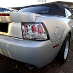 1999-2004 Ford Mustang New Edge Tail Lights (Chrome Housing / Clear Lens)