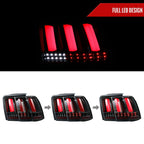 1999-2004 Ford Mustang New Edge Sequential LED Tail Lights (Jet Black Housing / Clear Lens)