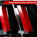 1999-2004 Ford Mustang New Edge Sequential LED Tail Lights (Jet Black Housing / Clear Lens)