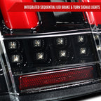 1999-2004 Ford Mustang New Edge Sequential LED Tail Lights (Jet Black Housing / Clear Lens)