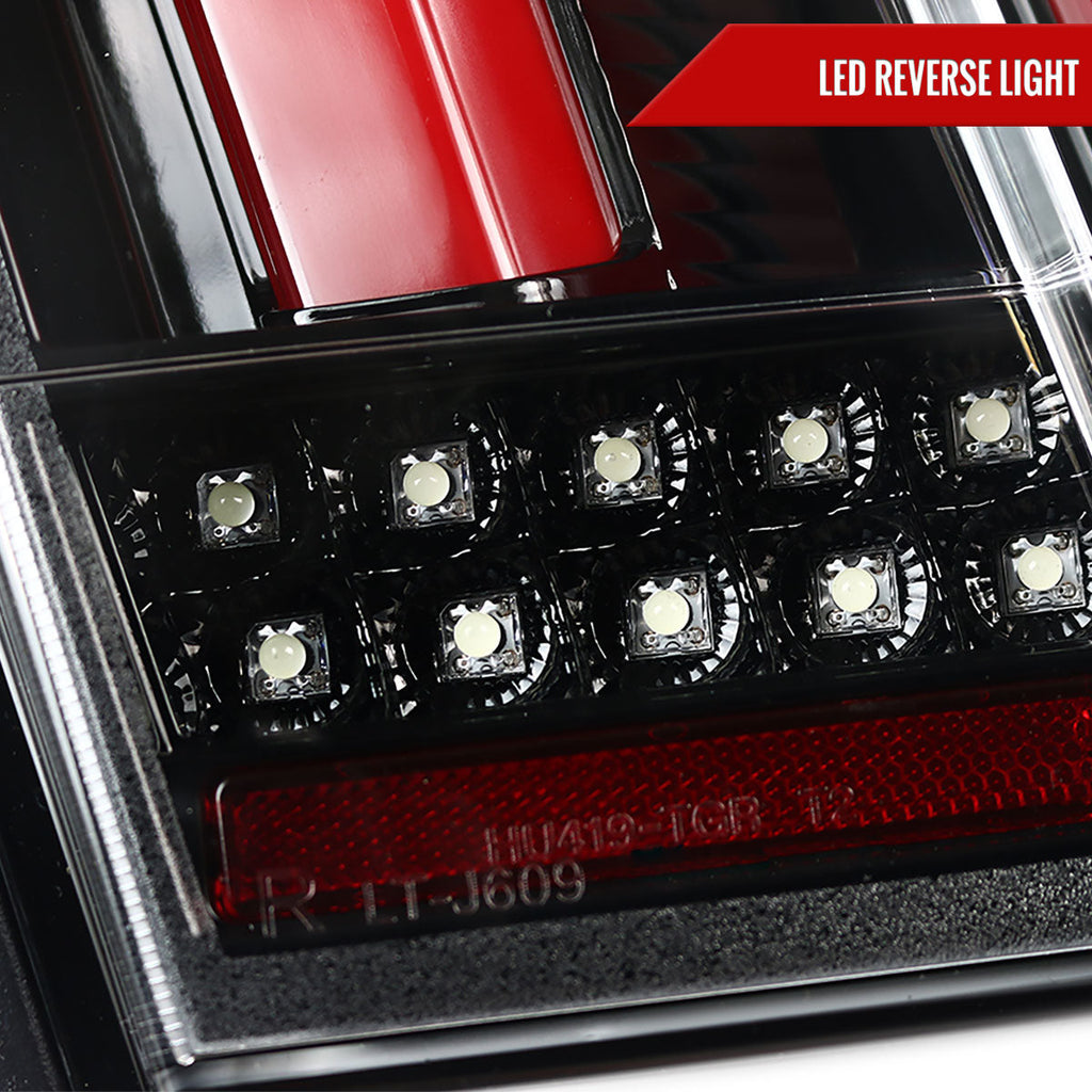 1999-2004 Ford Mustang New Edge Sequential LED Tail Lights (Jet Black Housing / Clear Lens)