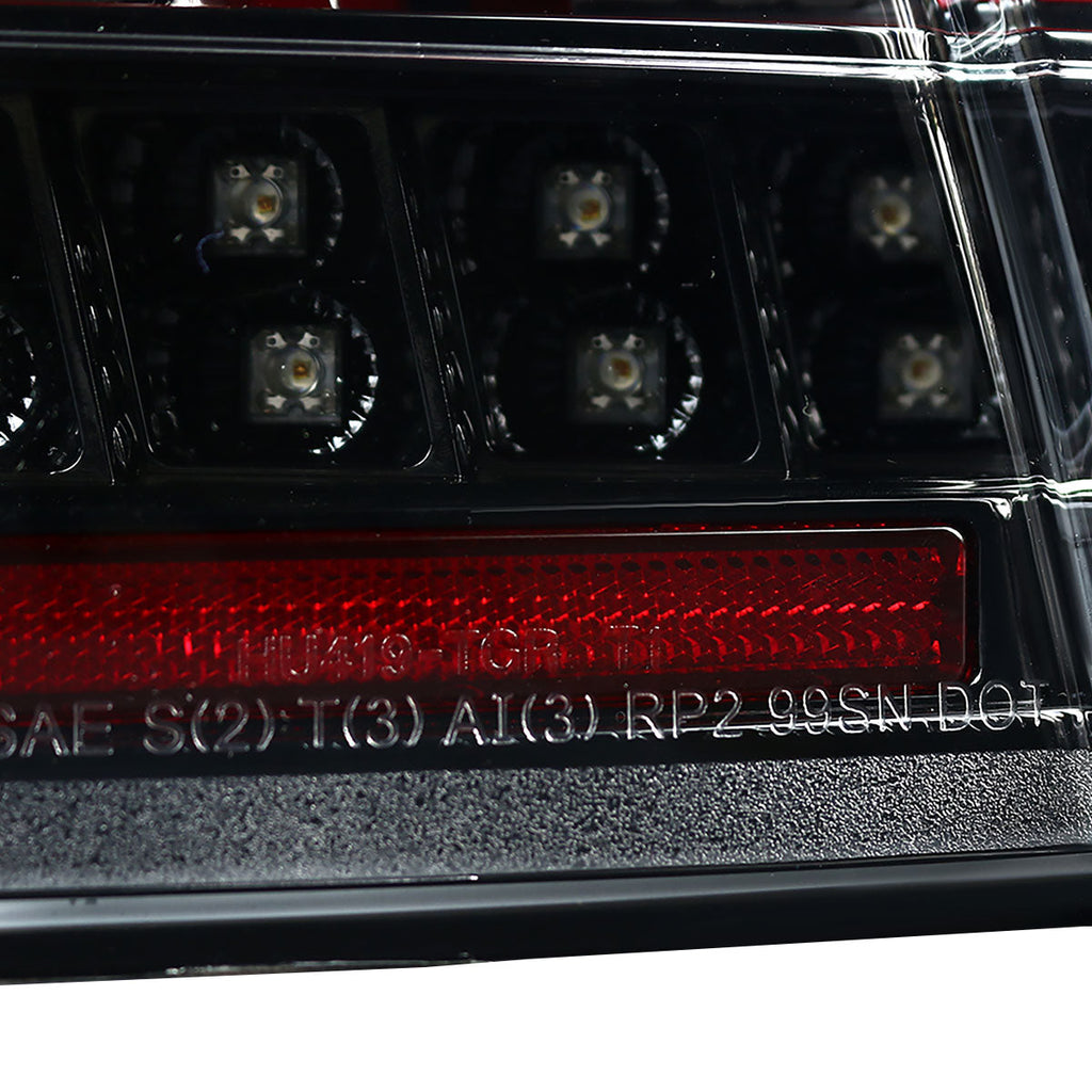 1999-2004 Ford Mustang New Edge Sequential LED Tail Lights (Jet Black Housing / Clear Lens)