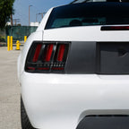 1999-2004 Ford Mustang New Edge Sequential LED Tail Lights (Jet Black Housing / Clear Lens)