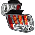 1999-2004 Ford Mustang New Edge LED Tail Lights (Chrome Housing / Clear Lens)