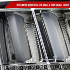 1999-2004 Ford Mustang New Edge Sequential LED Tail Lights (Chrome Housing / Clear Lens)