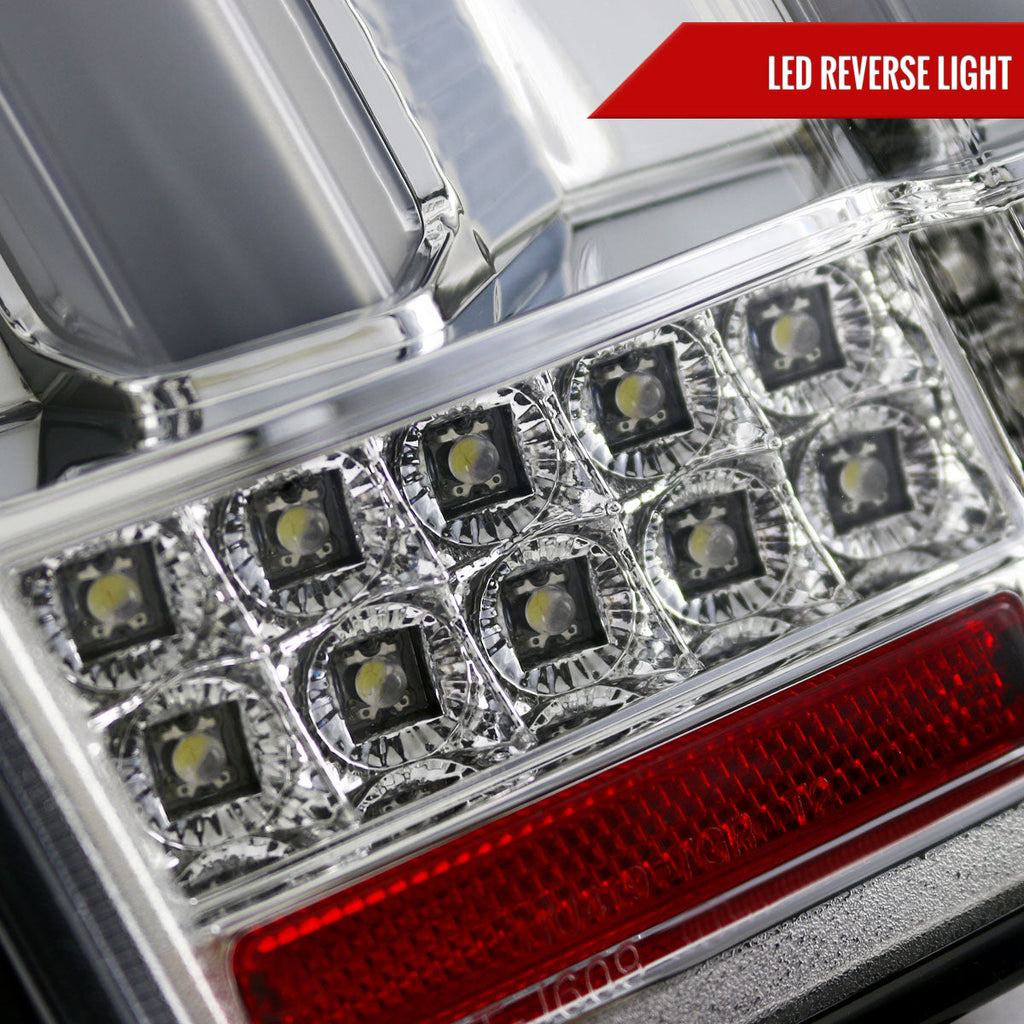 1999-2004 Ford Mustang New Edge Sequential LED Tail Lights (Chrome Housing / Clear Lens)