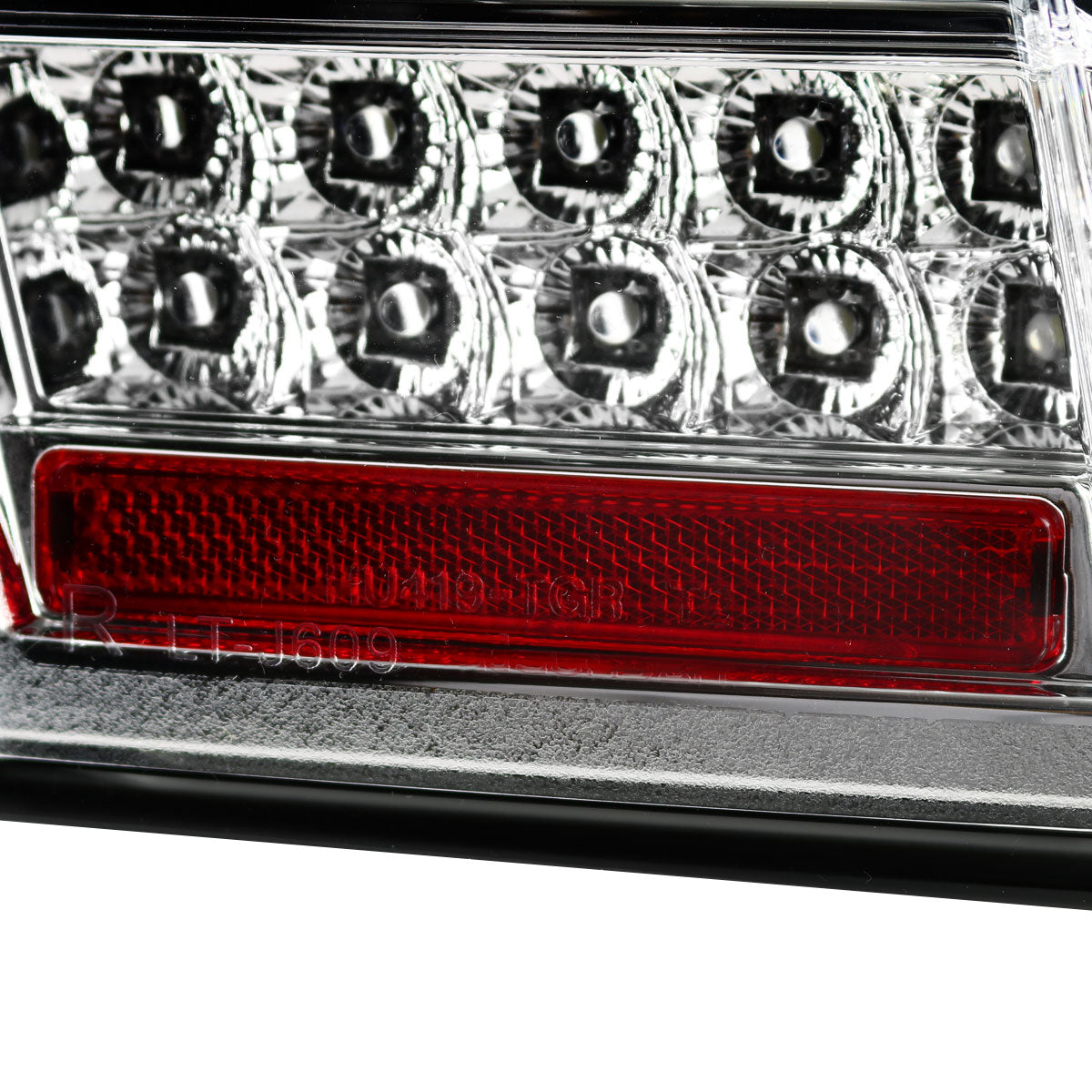 1999-2004 Ford Mustang New Edge Sequential LED Tail Lights (Chrome Housing / Clear Lens)