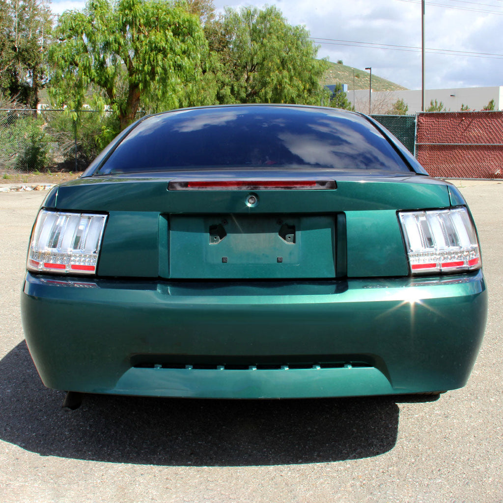 1999-2004 Ford Mustang New Edge Sequential LED Tail Lights (Chrome Housing / Clear Lens)