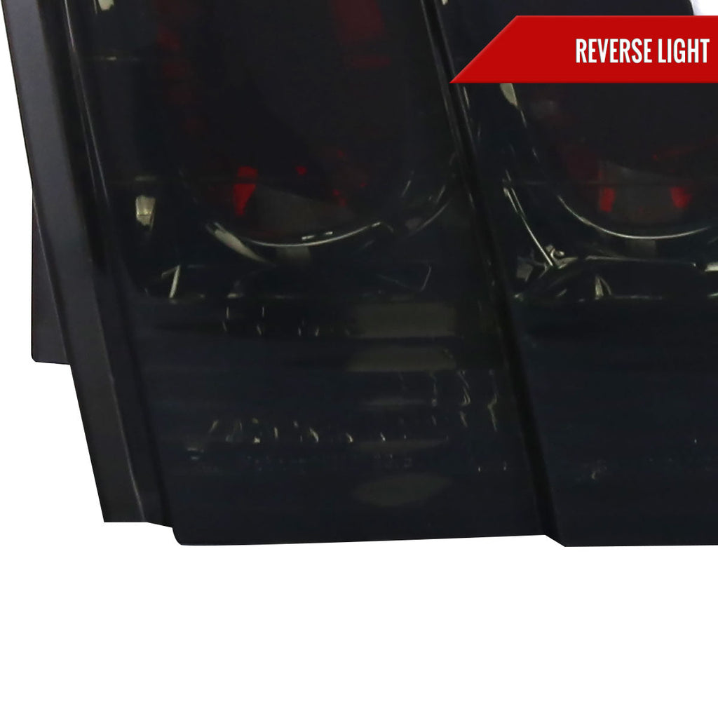 1999-2004 Ford Mustang New Edge Tail Lights (Chrome Housing / Smoked Lens)