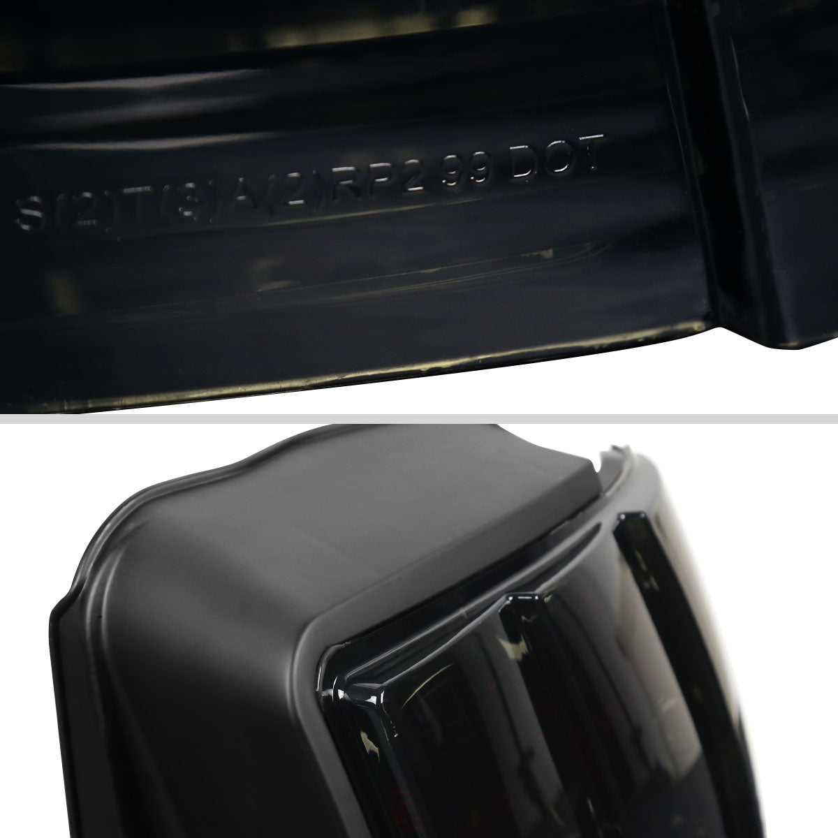 1999-2004 Ford Mustang New Edge Tail Lights (Chrome Housing / Smoked Lens)