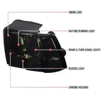 1999-2004 Ford Mustang New Edge Tail Lights (Chrome Housing / Smoked Lens)