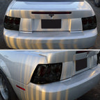 1999-2004 Ford Mustang New Edge Tail Lights (Chrome Housing / Smoked Lens)