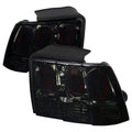 1999-2004 Ford Mustang New Edge Tail Lights (Chrome Housing / Smoked Lens)