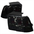 1999-2004 Ford Mustang New Edge Tail Lights (Chrome Housing / Smoked Lens)