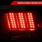 1999-2004 Ford Mustang New Edge Sequential LED Tail Lights - RS (Chrome Housing / Smoked Lens)