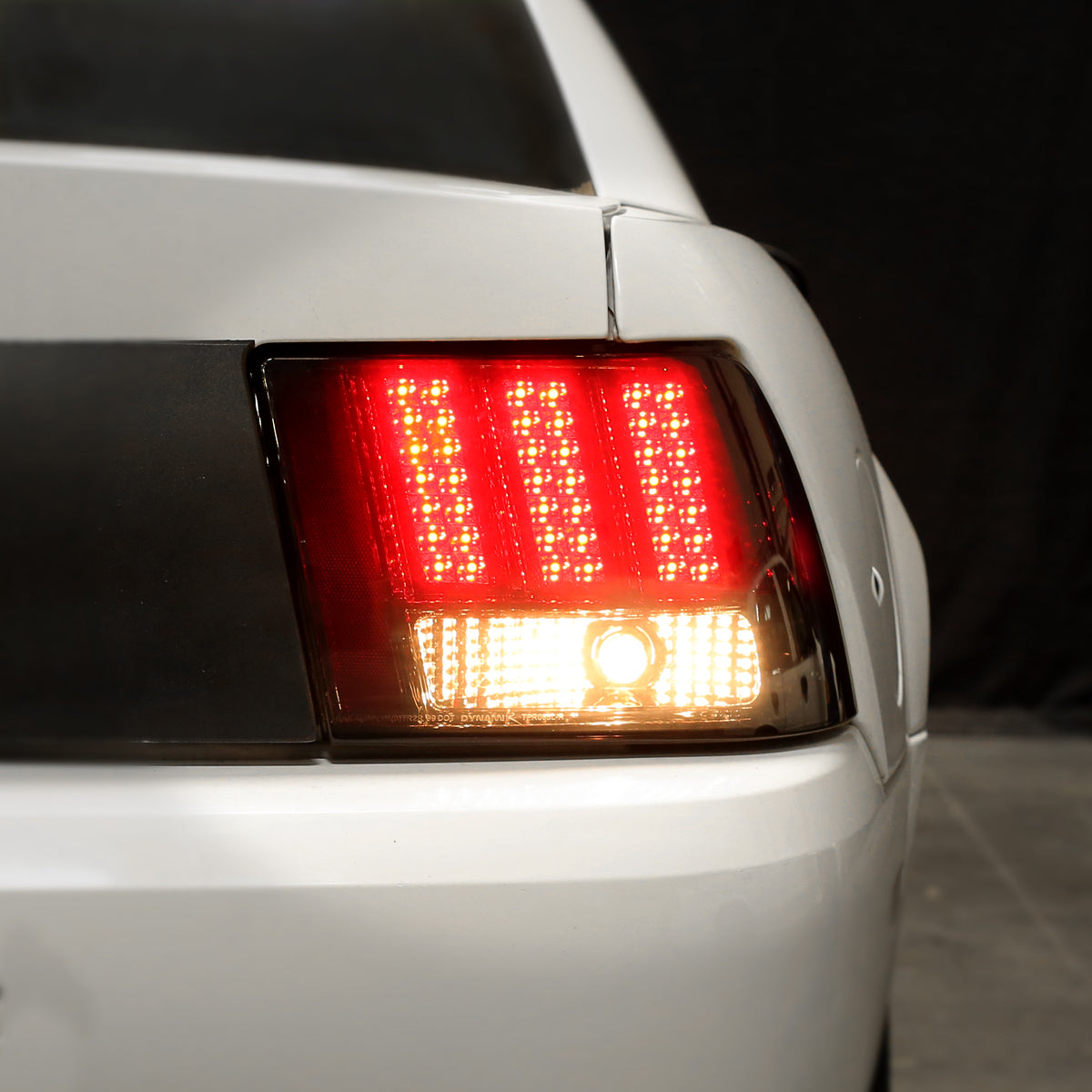 1999-2004 Ford Mustang New Edge Sequential LED Tail Lights - RS (Chrome Housing / Smoked Lens)