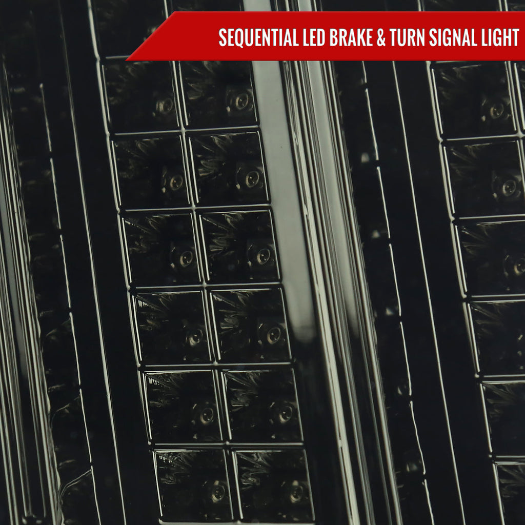 1999-2004 Ford Mustang New Edge Sequential LED Tail Lights - RS (Chrome Housing / Smoked Lens)