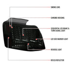 1999-2004 Ford Mustang New Edge Sequential LED Tail Lights - RS (Chrome Housing / Smoked Lens)