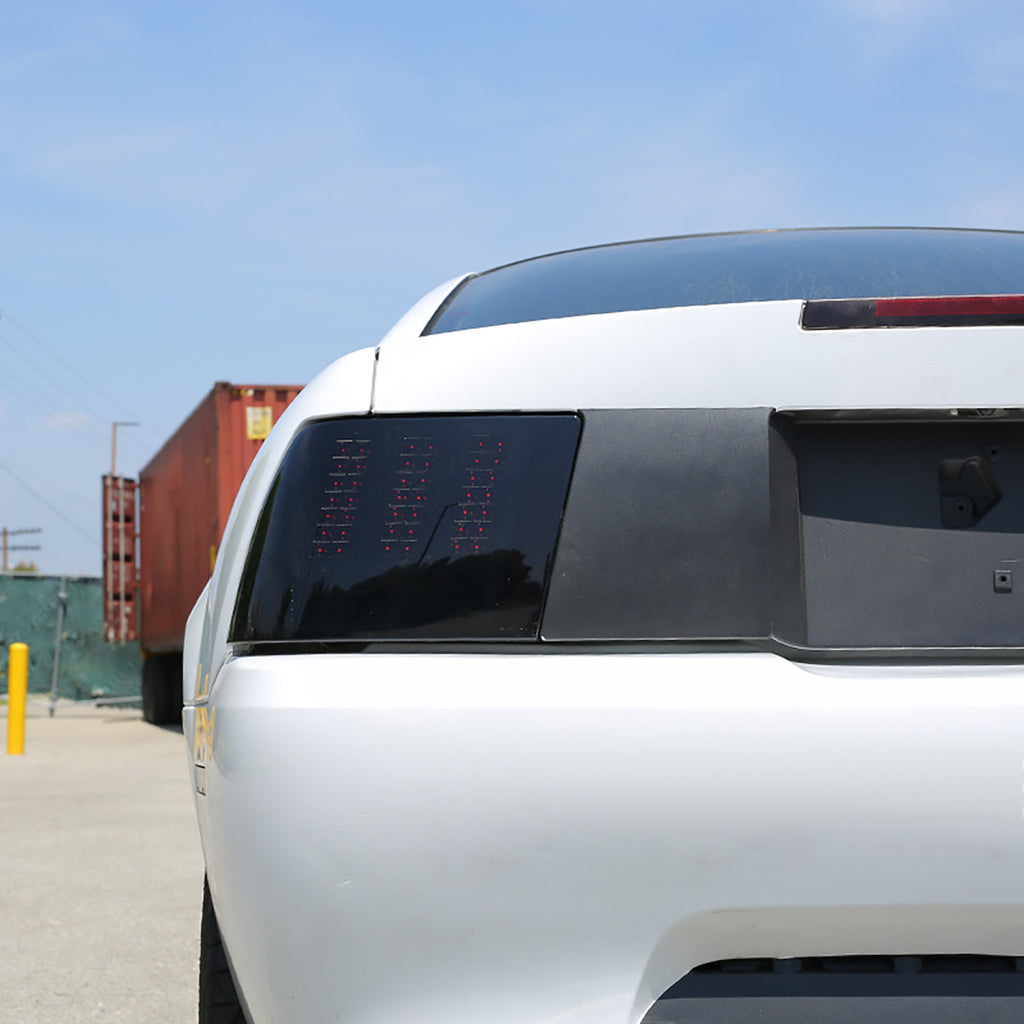 1999-2004 Ford Mustang New Edge Sequential LED Tail Lights - RS (Chrome Housing / Smoked Lens)