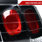 1999-2004 Ford Mustang New Edge Tail Lights (Matte Black Housing / Clear Lens)