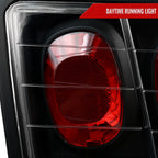 1999-2004 Ford Mustang New Edge Tail Lights (Matte Black Housing / Clear Lens)