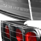 1999-2004 Ford Mustang New Edge Tail Lights (Matte Black Housing / Clear Lens)
