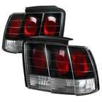 1999-2004 Ford Mustang New Edge Tail Lights (Matte Black Housing / Clear Lens)