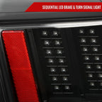 1999-2004 Ford Mustang New Edge Sequential LED Tail Lights - RS (Matte Black Housing / Clear Lens)