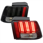 1999-2004 Ford Mustang New Edge Sequential LED Tail Lights - RS (Matte Black Housing / Clear Lens)