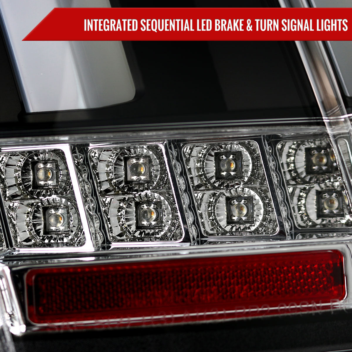 1999-2004 Ford Mustang New Edge Sequential LED Tail Lights (Matte Black Housing / Clear Lens)