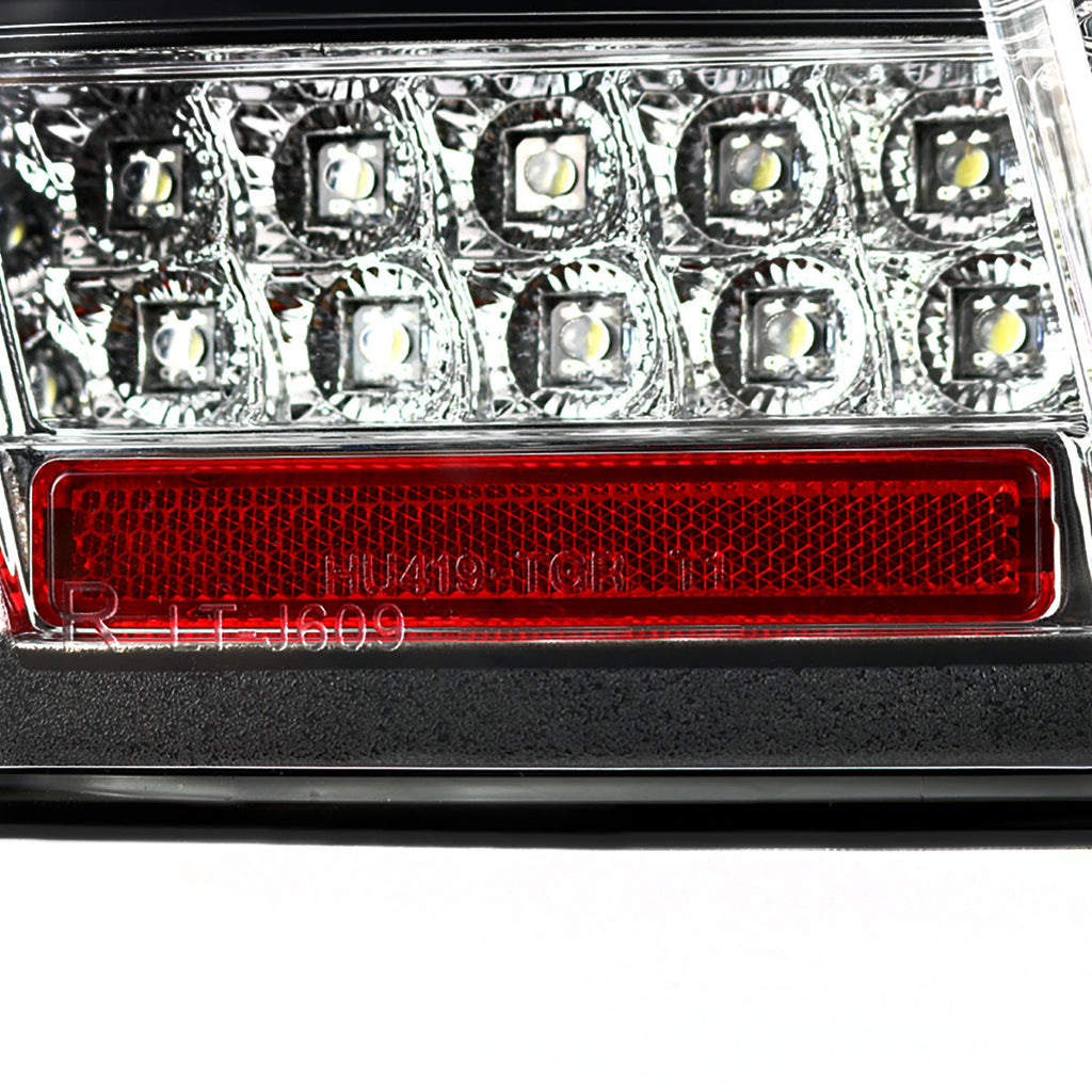 1999-2004 Ford Mustang New Edge Sequential LED Tail Lights (Matte Black Housing / Clear Lens)