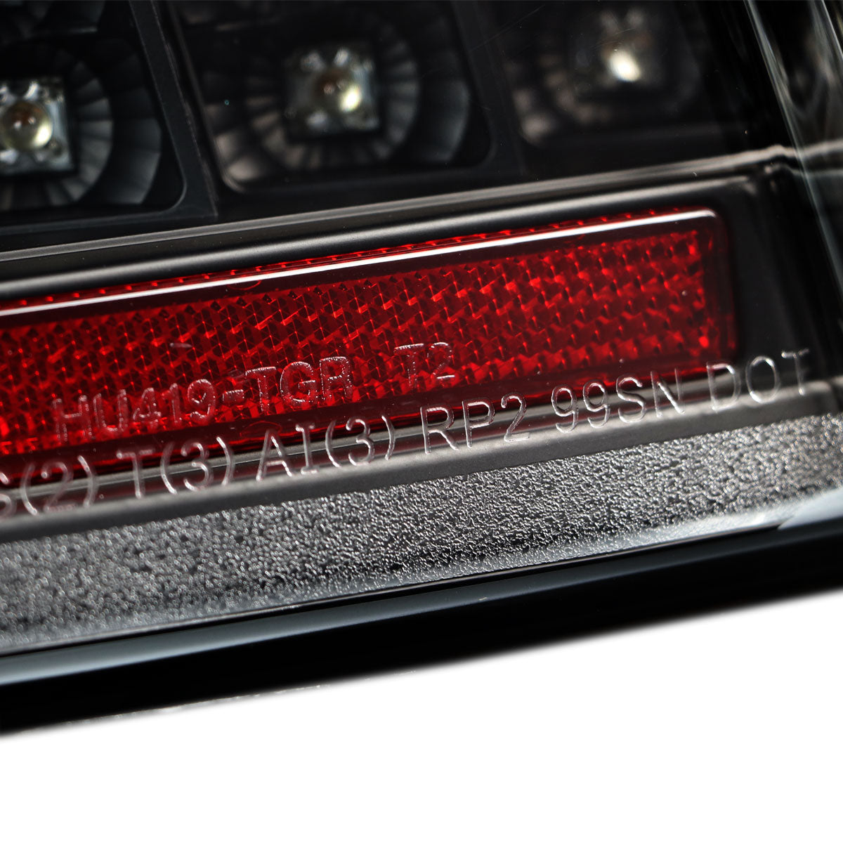 1999-2004 Ford Mustang New Edge Sequential LED Tail Lights (Black Housing / Clear Lens)