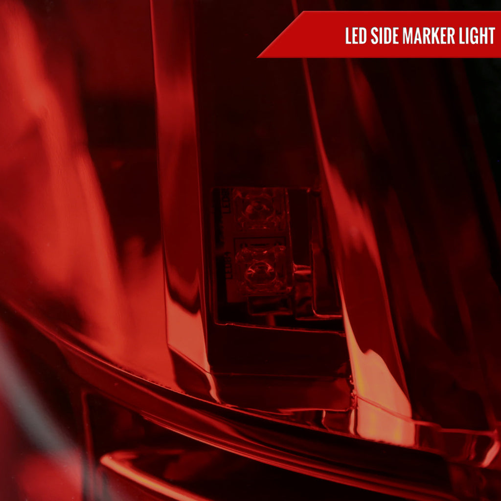 1999-2004 Ford Mustang New Edge Sequential LED Tail Lights - RS (Chrome Housing / Red Smoked Lens)