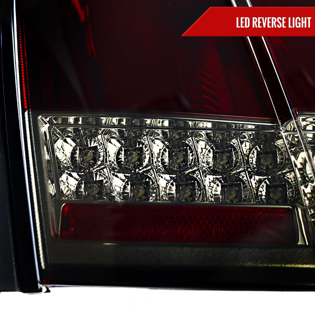 1999-2004 Ford Mustang New Edge Sequential LED Tail Lights (Chrome Housing / Red Smoked Lens)