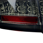 1999-2004 Ford Mustang New Edge Sequential LED Tail Lights (Chrome Housing / Red Smoked Lens)
