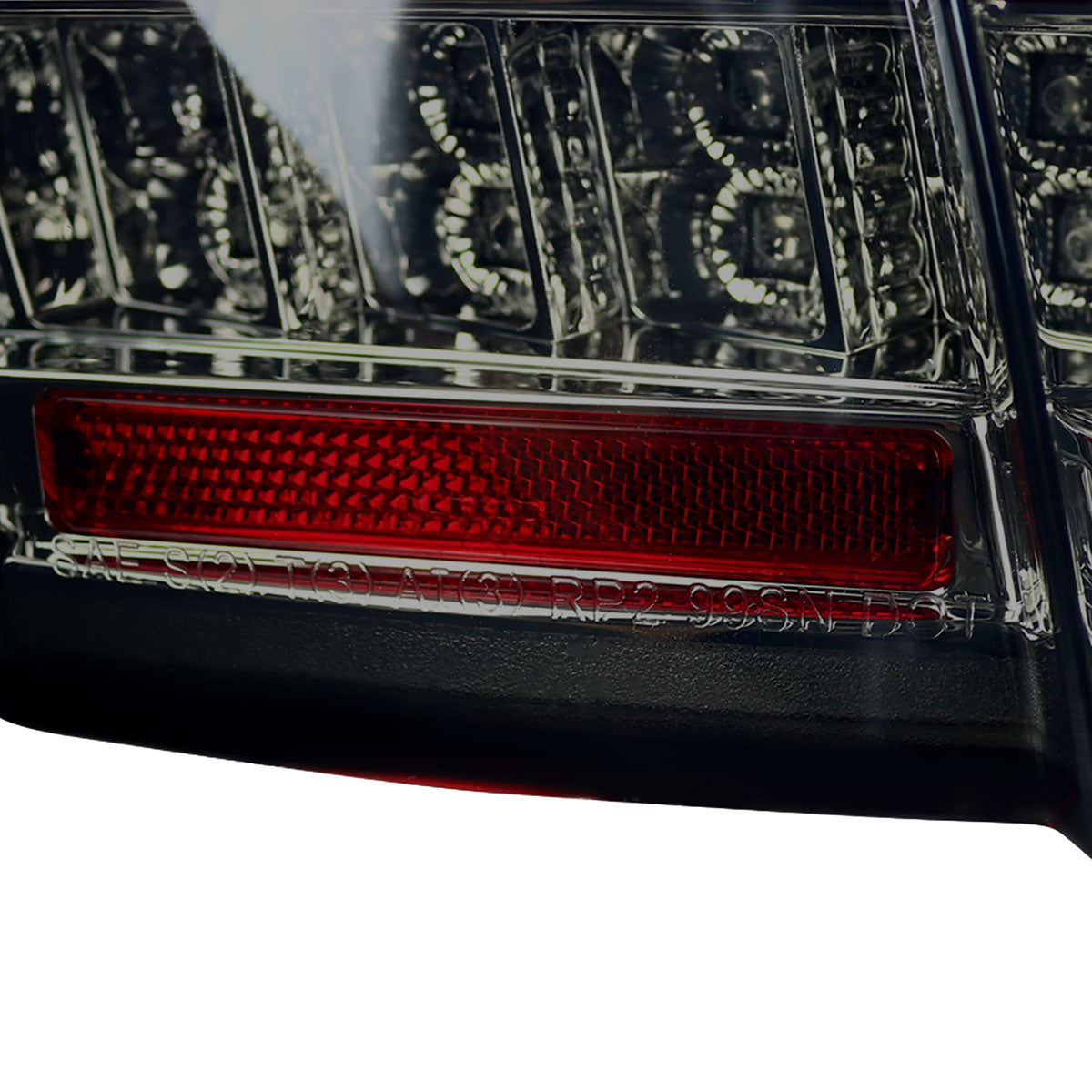 1999-2004 Ford Mustang New Edge Sequential LED Tail Lights (Chrome Housing / Red Smoked Lens)