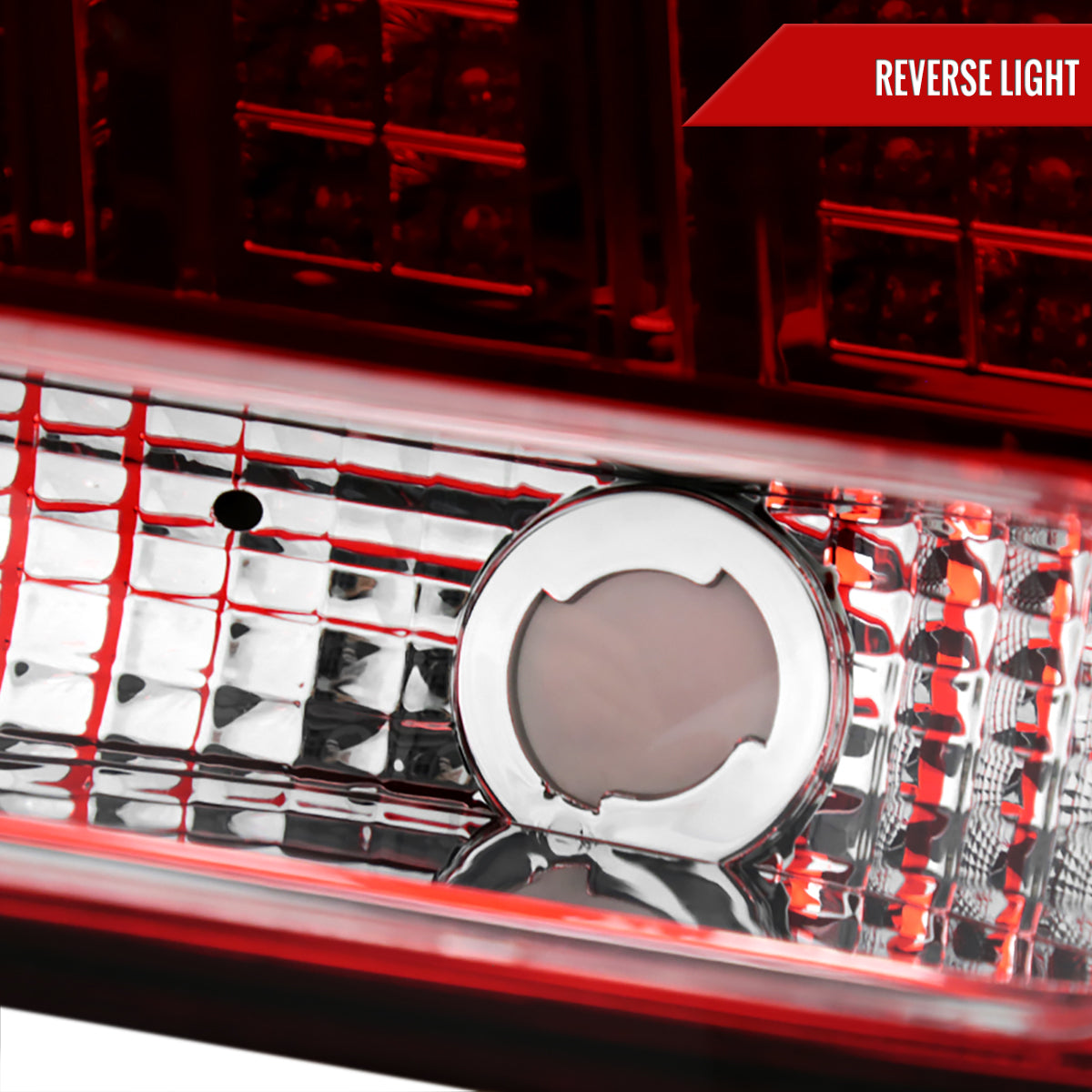 1999-2004 Ford Mustang New Edge Sequential LED Tail Lights - RS (Chrome Housing / Red Lens)