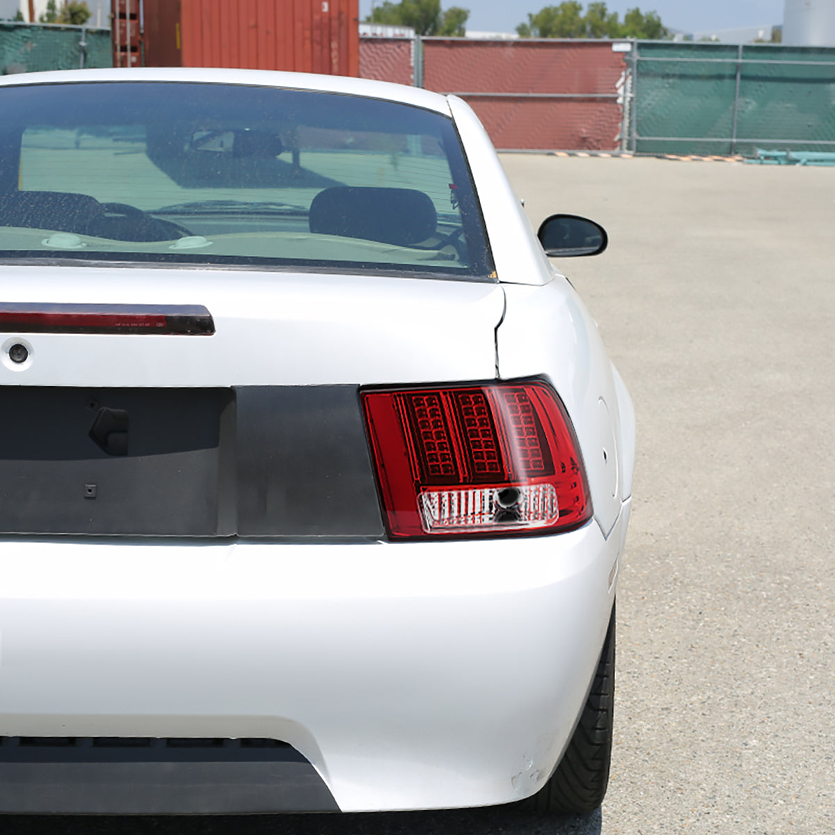 1999-2004 Ford Mustang New Edge Sequential LED Tail Lights - RS (Chrome Housing / Red Lens)