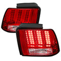 1999-2004 Ford Mustang New Edge Sequential LED Tail Lights - RS (Chrome Housing / Red Lens)