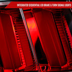 1999-2004 Ford Mustang New Edge Sequential LED Tail Lights (Chrome Housing / Red Lens)