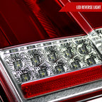 1999-2004 Ford Mustang New Edge Sequential LED Tail Lights (Chrome Housing / Red Lens)