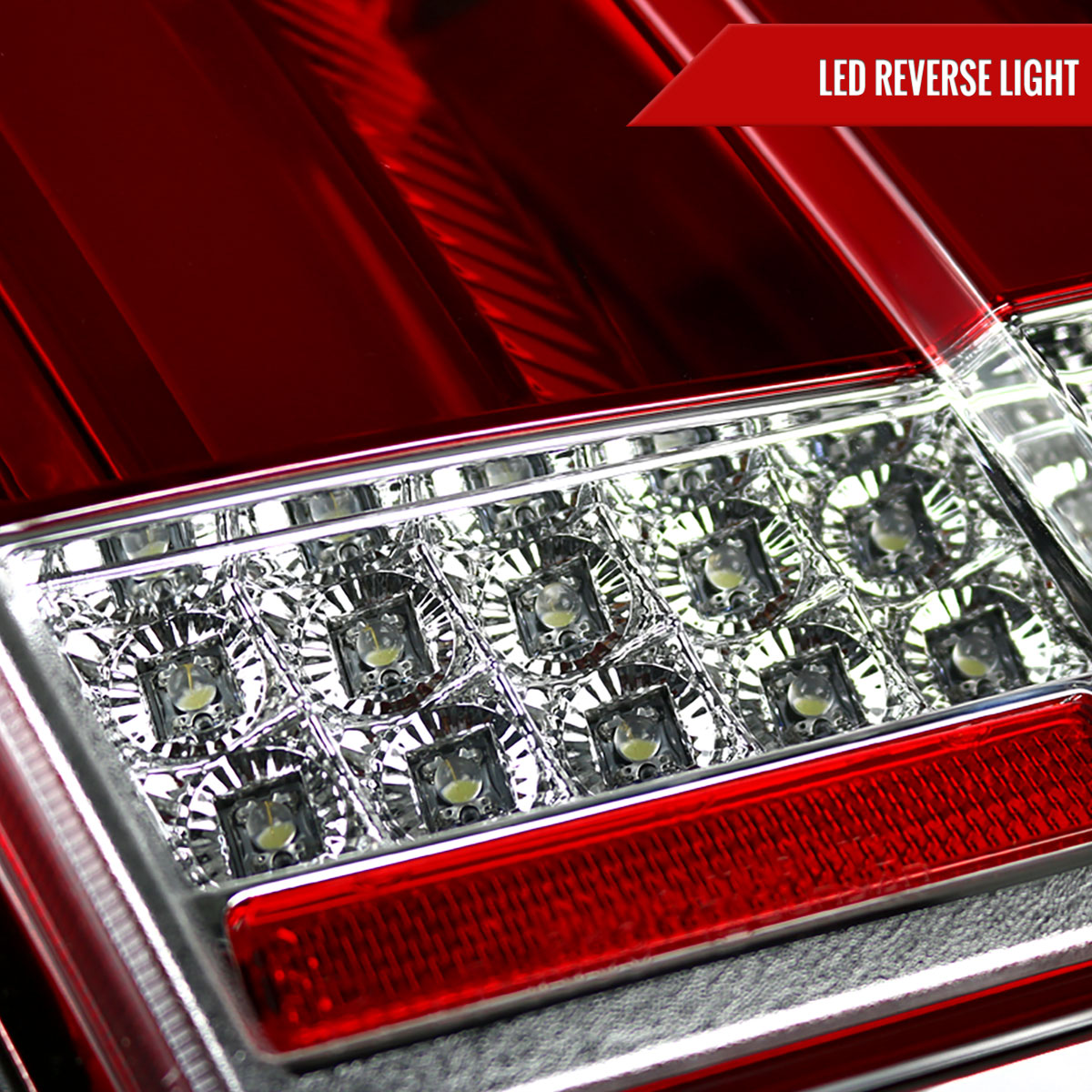 1999-2004 Ford Mustang New Edge Sequential LED Tail Lights (Chrome Housing / Red Lens)