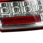 1999-2004 Ford Mustang New Edge Sequential LED Tail Lights (Chrome Housing / Red Lens)