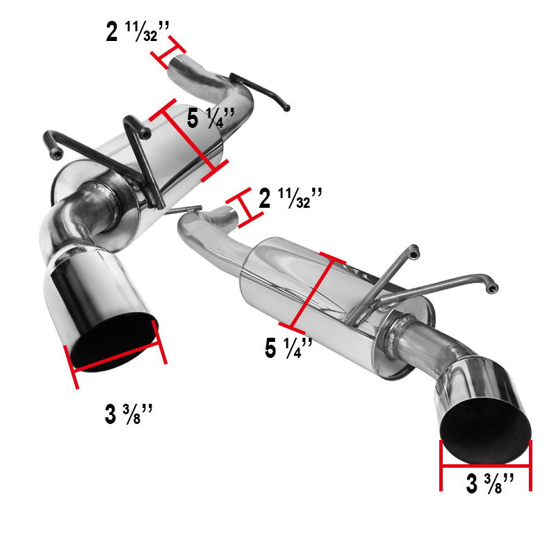 2010-2015 Chevrolet Camaro 5th Gen 3.6L V6 Stainless Steel Dual Catback Exhaust System
