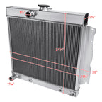 1963-1969 Dodge Dart/Charger/Coronet Plymouth Satellite/Belvedere/Savoy Aluminum 3-Row Performance Radiator